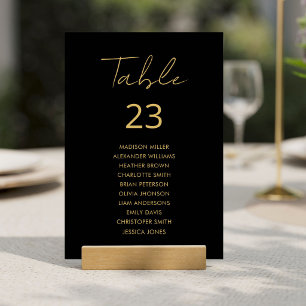 Elegant Modern Minimalist Seating Chart Table Number