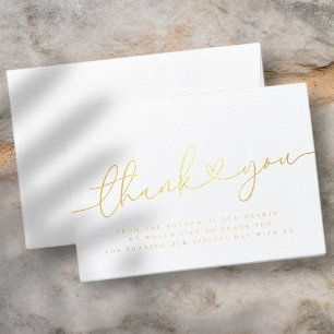 Elegant Modern Minimalist Simple Wedding Thank You Foil Card
