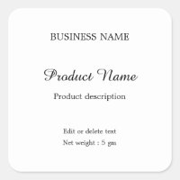 Elegant modern minimalist square product label