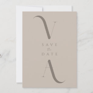 Elegant Modern Minimalist Taupe Wedding Save The Date