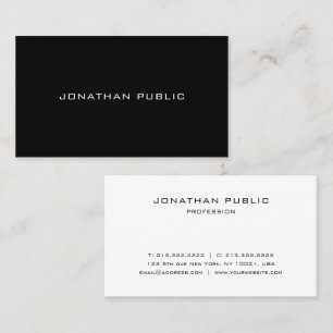 Elegant Modern Minimalist Template Black and White Business Card
