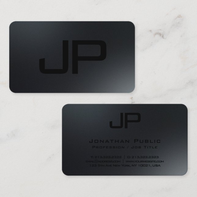 Elegant Modern Minimalist Template Monogram Business Card (Front/Back)