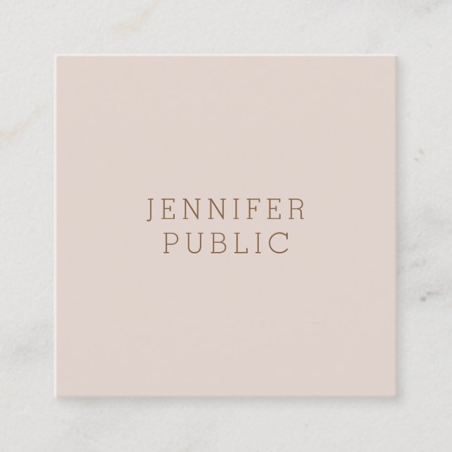 Elegant Modern Minimalist Template Professional Square Business Card (Front)