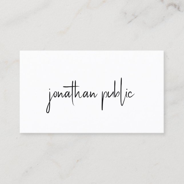 Elegant Modern Minimalist Template Semi Gloss Business Card (Front)