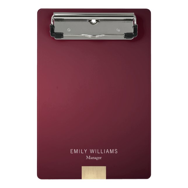 Elegant Modern Minimalist Violet Gradient Gold Mini Clipboard (Front)
