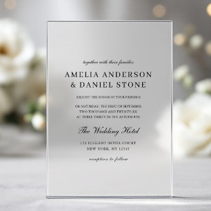 Elegant Modern Minimalist Wedding Acrylic Invitations