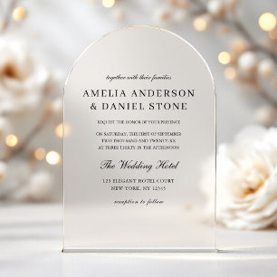 Elegant Modern Minimalist Wedding Acrylic Invitations