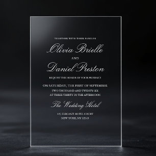 Elegant Modern Minimalist Wedding Acrylic Invitations