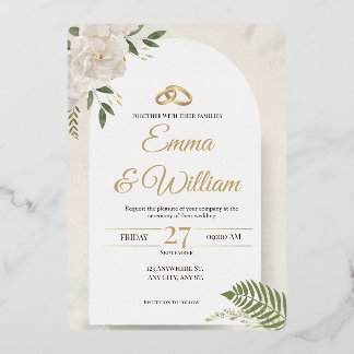 Elegant &Modern Minimalist Wedding Foil Invitation