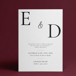 Elegant Modern Minimalist Wedding Invitation