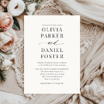 Elegant Modern Minimalist Wedding  Invitation<br><div class="desc">Set the tone for your celebration with this elegant modern minimalist wedding invitation, designed with clean typography and a refined layout. The timeless design blends simplicity and sophistication, making it perfect for couples who love a stylish, contemporary look. Fully customisable for your names, date, and wedding details, this invitation offers...</div>