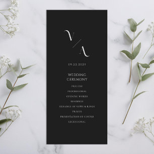 Elegant Modern Minimalist Wedding Program