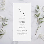 Elegant Modern Minimalist Wedding Program<br><div class="desc">Modern wedding programs with elegant minimalist design in black and white colour.</div>