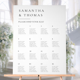 Elegant Modern Minimalist Wedding Seating Chart