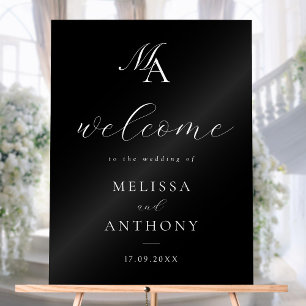 Elegant Modern Minimalist Wedding Welcome Acrylic Sign