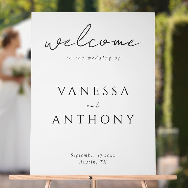 Elegant Modern Minimalist Wedding Welcome Acrylic Sign (Creator Uploaded)