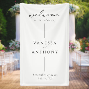 Elegant Modern Minimalist Wedding Welcome Banner
