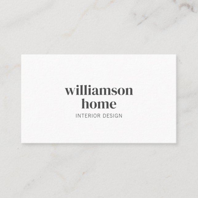 Elegant Modern Minimalist White Professional  Business Card (Front)