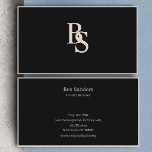 Elegant modern minimalistic black & beige business card