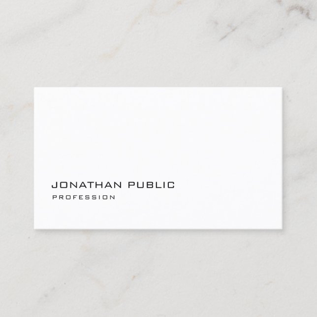 Elegant Modern Minimalistic Professional Sleek Top Business Card (Front)