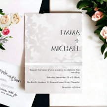 Elegant Modern Monochrome Silver Foil Invitation