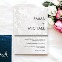 Elegant Modern Monochrome Silver Invitation