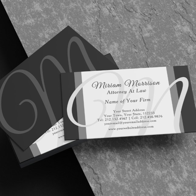Elegant Modern Monogram Chic Corporate Business Card (Creator Uploaded)