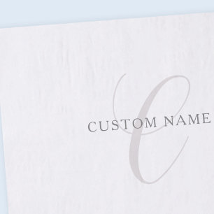 Elegant Modern Monogram   Grey & White (editable) Tissue Paper