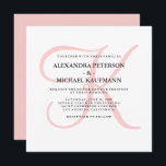 Elegant Modern Monogram in Pink Wedding Invitation<br><div class="desc">These stylish wedding invitations display your monogram in large,  modern text coloured in a light rose quartz shade on a white background. A simple,  classy look for your modern wedding.</div>
