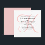 Elegant Modern Monogram in Pink Wedding Invitation<br><div class="desc">These stylish wedding invitations display your monogram in large,  modern text coloured in a light rose quartz shade on a white background. A simple,  classy look for your modern wedding.</div>