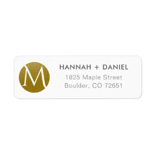 Elegant Modern Monogram Initial Return Address