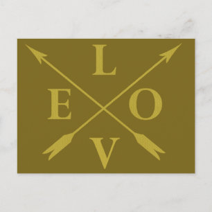 Elegant Modern Monogram love Holiday Postcard