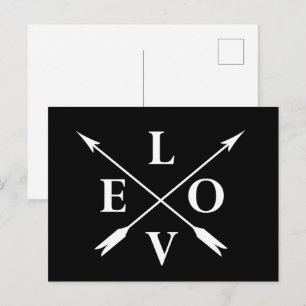 Elegant Modern Monogram love Holiday Postcard