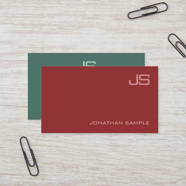 Elegant Modern Monogram Professional Design Luxury Business Card (Front/Back In Situ)