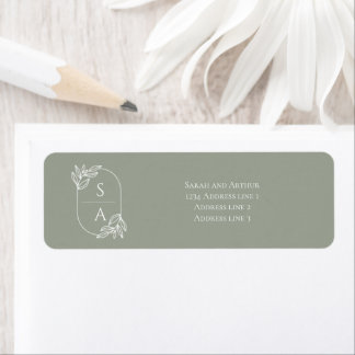 Elegant Modern Monogram Return Address Labels