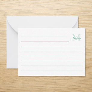 Elegant Modern Monogram Ruled Card