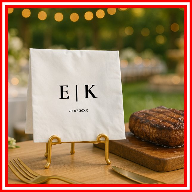 Elegant Modern Monogram Simple Wedding Napkin (Creator Uploaded)