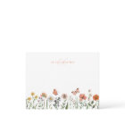 Elegant Modern Monogram Watercolor Wildflower 