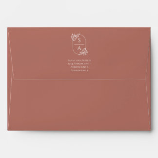 Elegant Modern Monogram Wedding Envelope