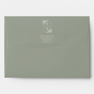 Elegant Modern Monogram Wedding Envelope