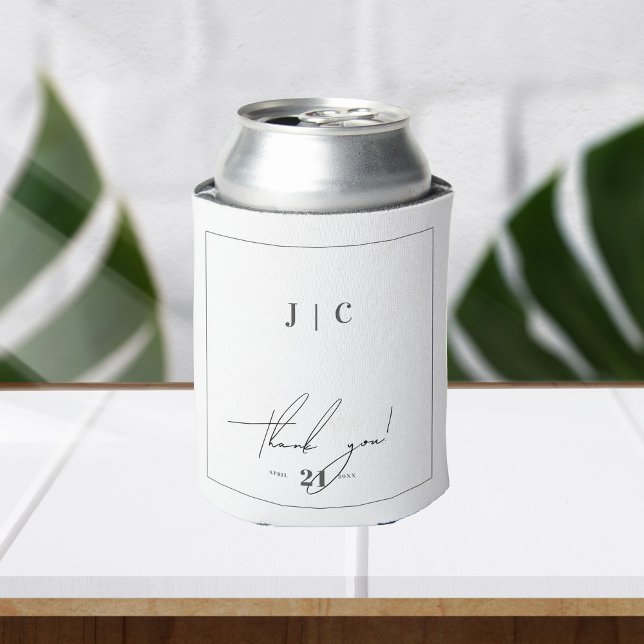 Elegant Modern Monogram Wedding Favours Can Cooler (Creator Uploaded)