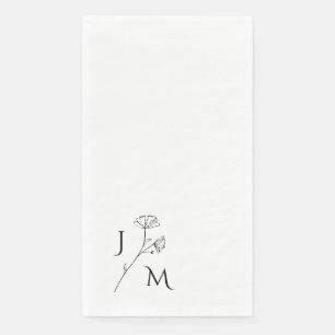 Elegant Modern Monogram Wedding Napkin