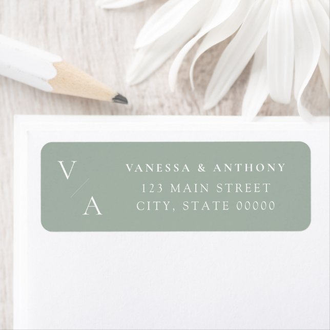 Elegant Modern Monogram Wedding Return Address (Insitu)