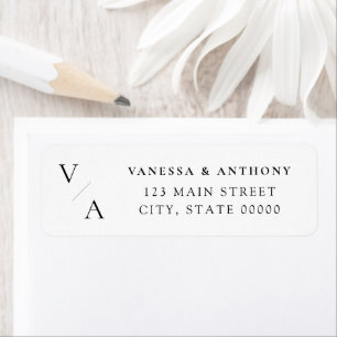 Elegant Modern Monogram Wedding Return Address