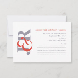 Elegant Modern Monogram Wedding RSVP
