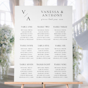 Elegant Modern Monogram Wedding Seating Chart