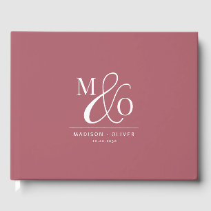 Elegant Modern Monogram Wedding Terracotta Guest Book