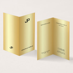 Elegant Modern Monogrammed Faux Gold Professional Business Card