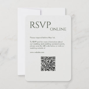 Elegant Modern Moss Green Wedding RSVP Card