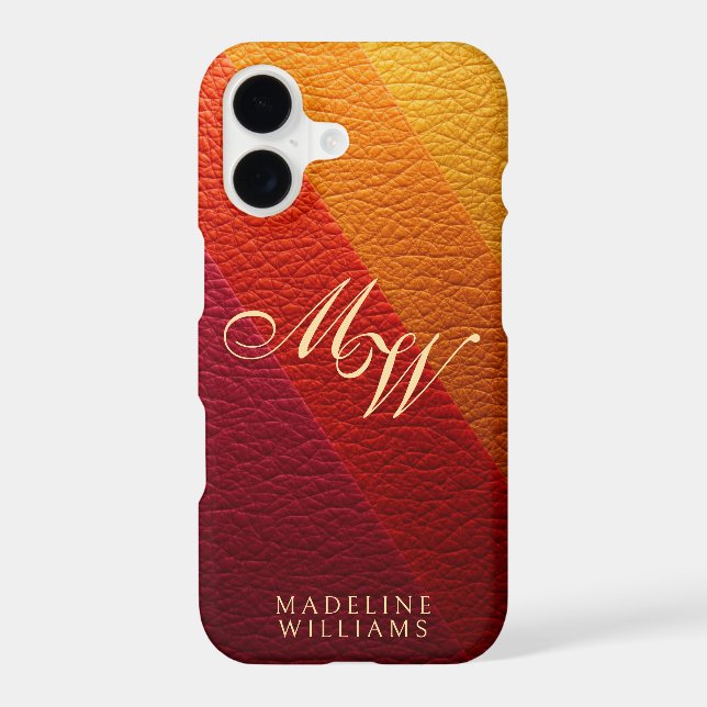 Elegant Modern multicolor Leather Print Monogram (Back)